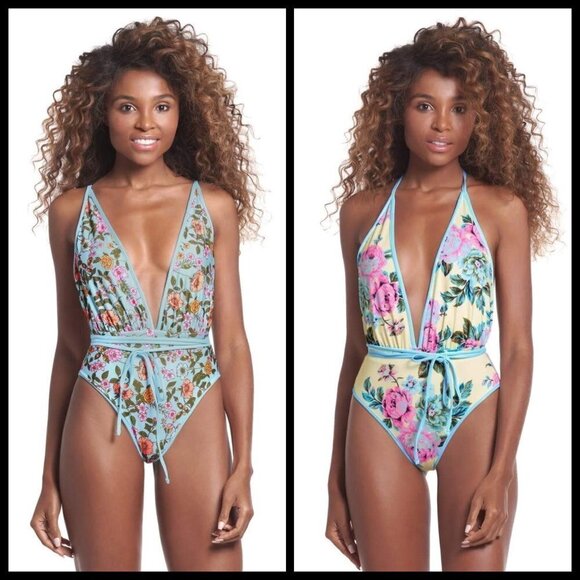 MAAJI Smooth Skies Safary Reversible Convertible Strap One-Piece Swimsuit S NWT - Picture 1 of 16